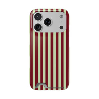 Burgundy Sage Striped Phone Case