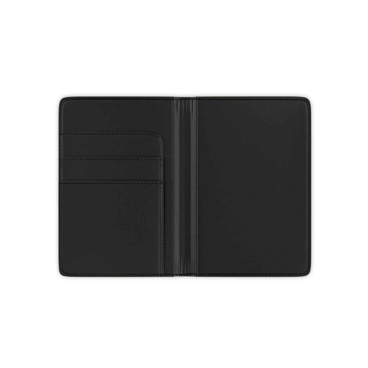 Coastal check passport cover, open view with card slots