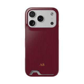 Personalized Burgundy Striped Phone Case