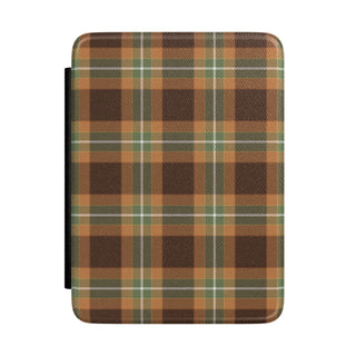 Autumn plaid Kindle case, brown, orange and olive green tartan