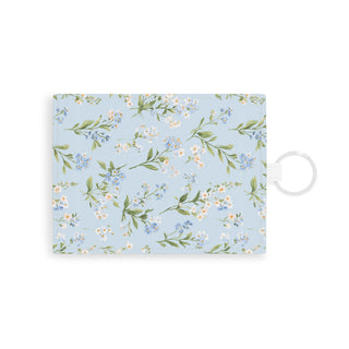 Blue meadow floral card holder wallet with keyring