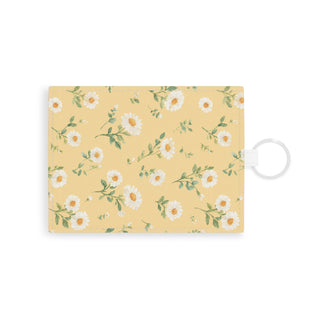 Butter yellow daisy card holder wallet with keyring