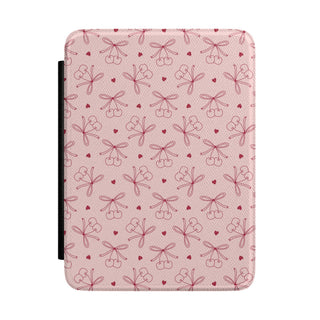 Cherry bow Kindle case in blush pink