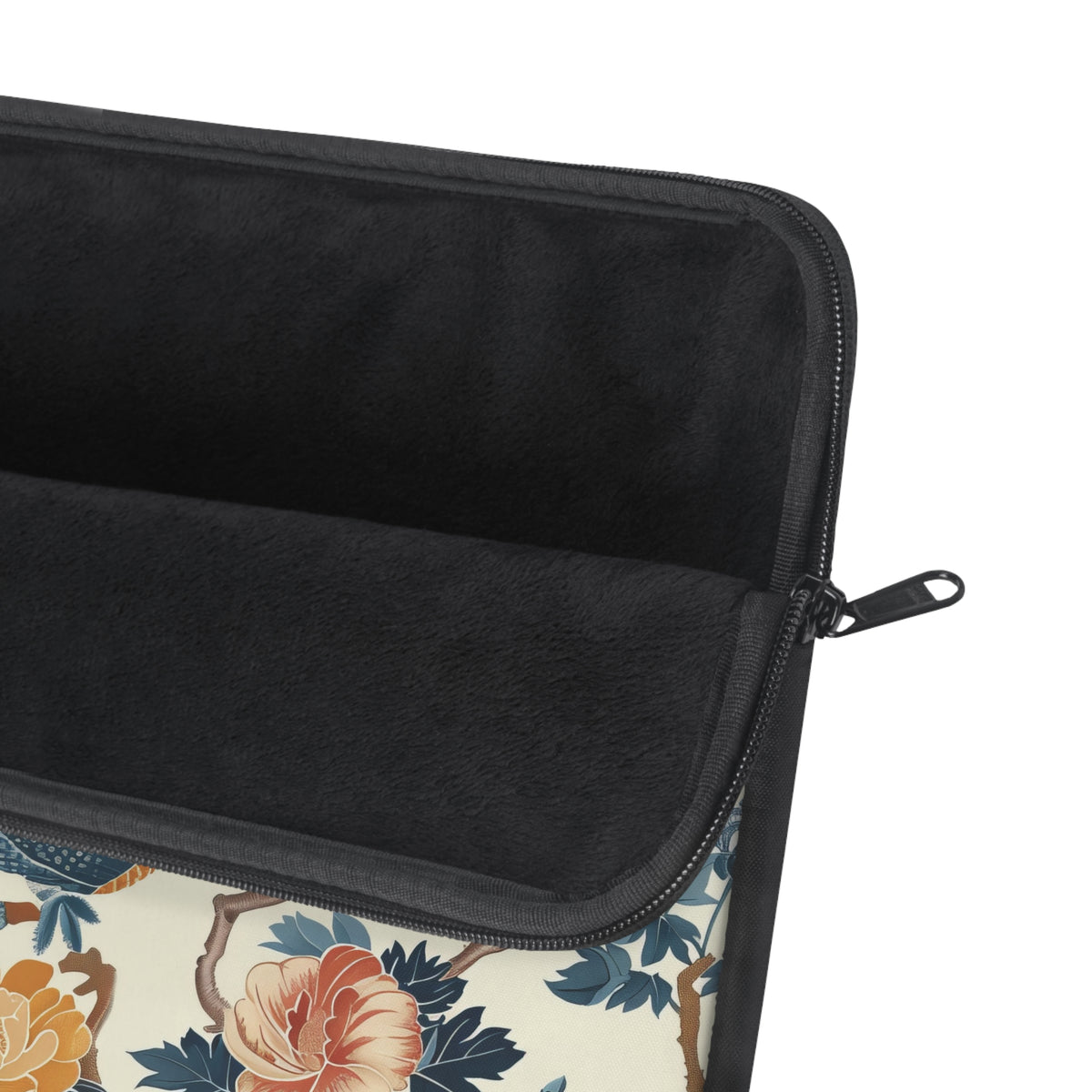 Chinoiserie dragon laptop sleeve with laptop sliding in
