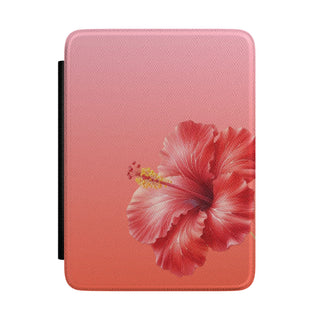 Coral hibiscus Kindle case