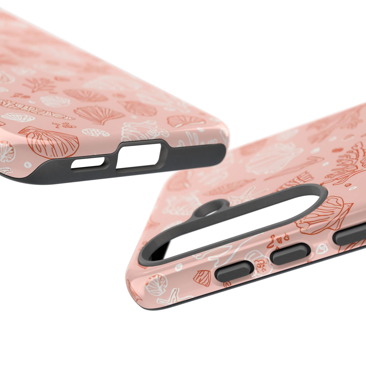 Summer coastal seashell phone case in blush pink
