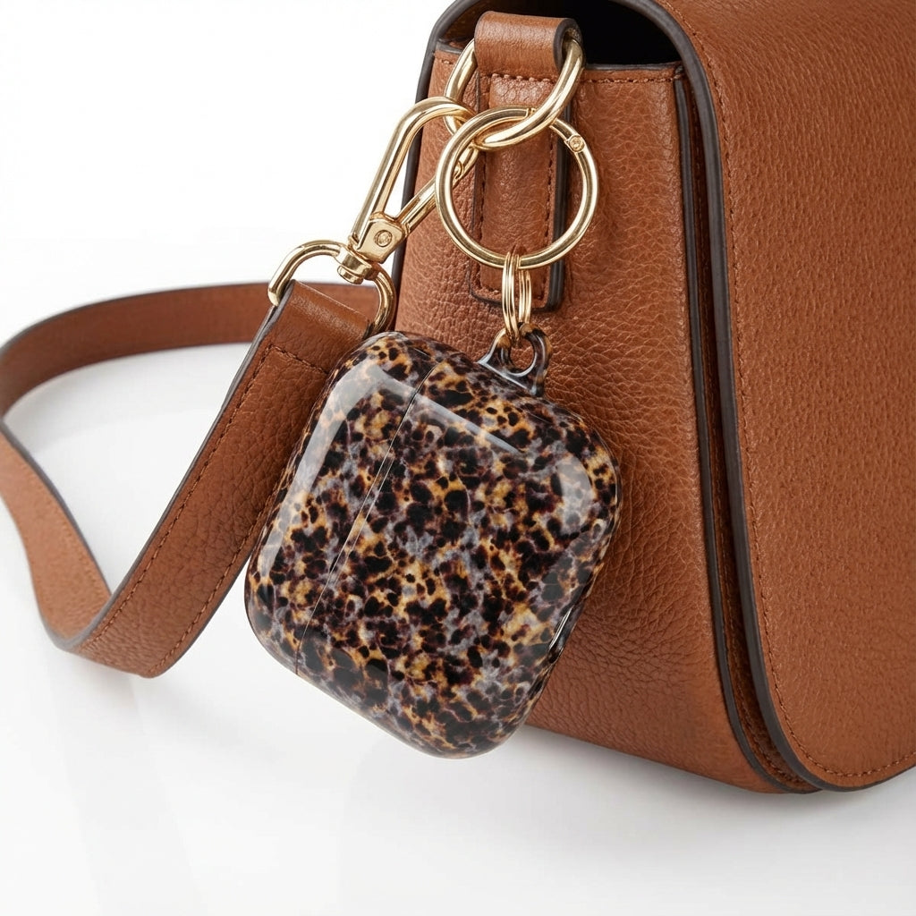 Tortoiseshell AirPod case, side view