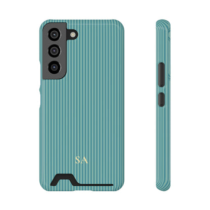 Personalized Ocean Teal Striped Phone Case