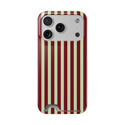 Burgundy Sage Striped Phone Case