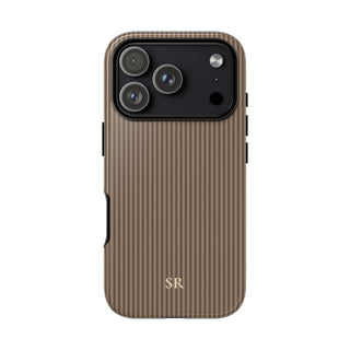 Personalized Hazelnut Striped Tough Phone Case
