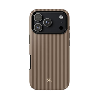 Personalized Hazelnut Striped Tough Phone Case