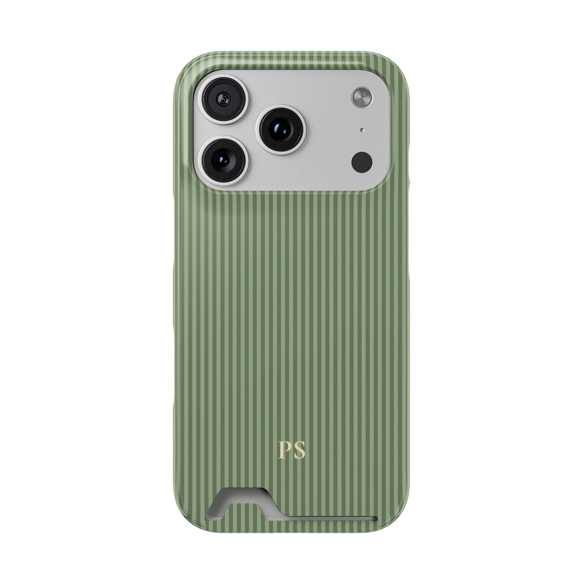 Personalized Sage Green Striped Phone Case