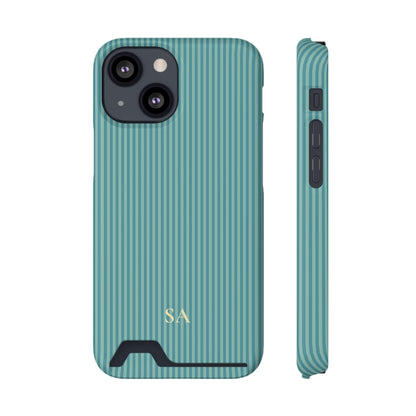 Personalized Ocean Teal Striped Phone Case