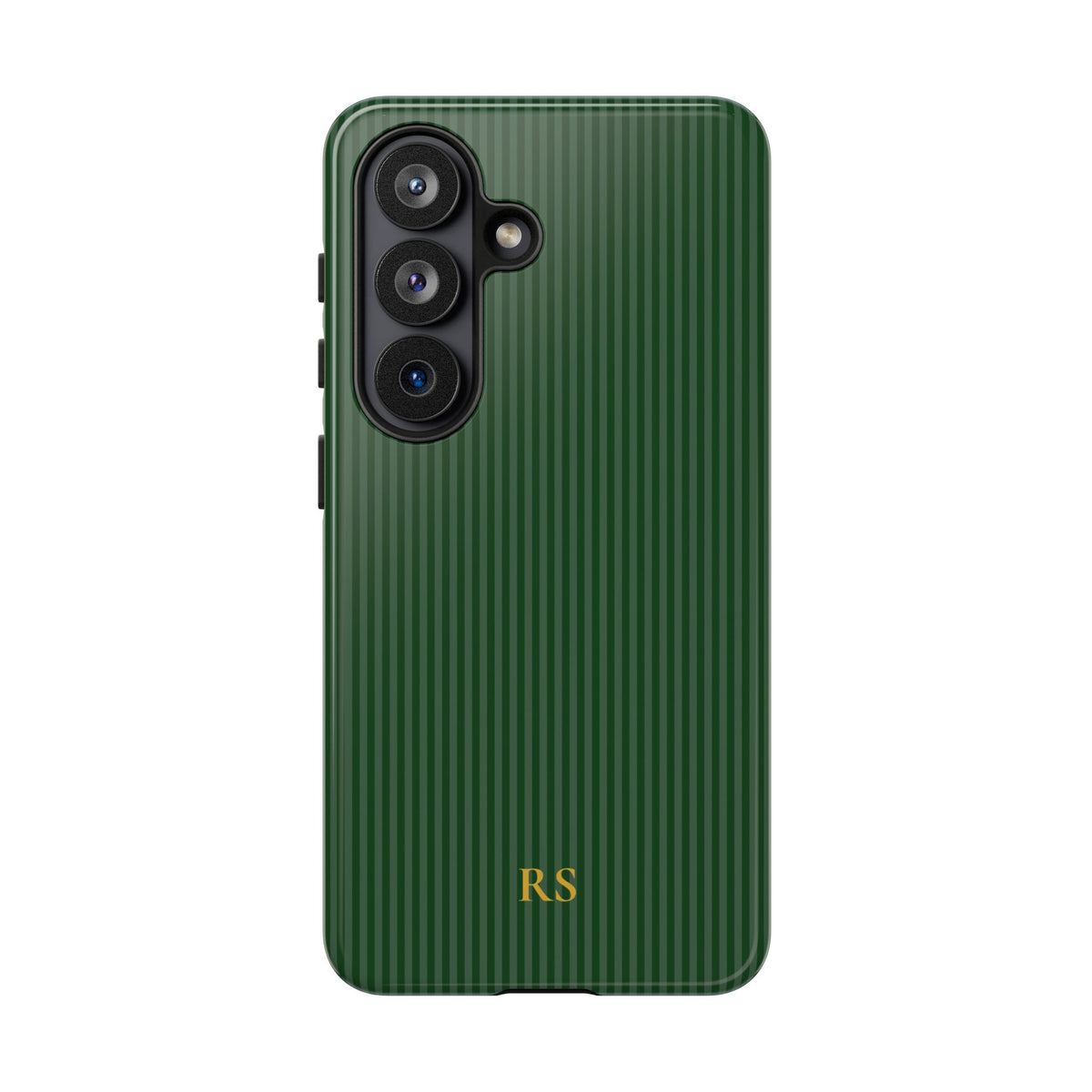 Personalized Forest Green Striped Tough Phone Case