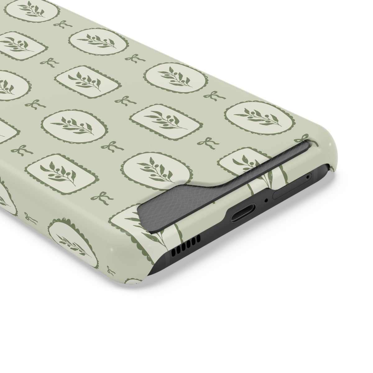 Sage Botanical Bow Phone Case