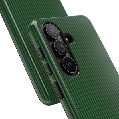 Personalized Forest Green Striped Tough Phone Case