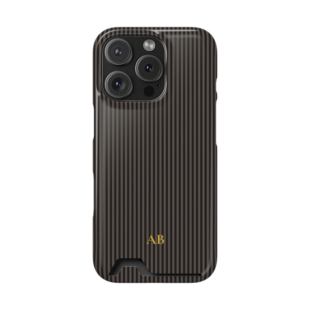 Personalized Charcoal Black Striped Phone Case