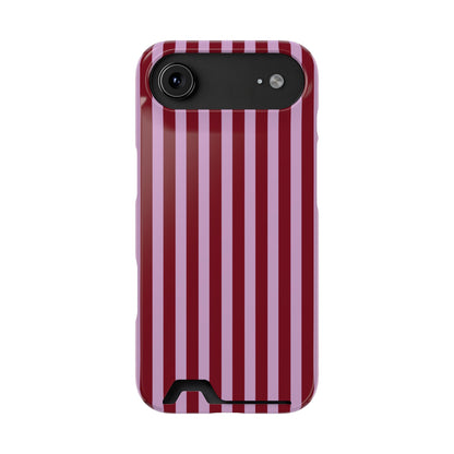 Burgundy Pink Striped Phone Case