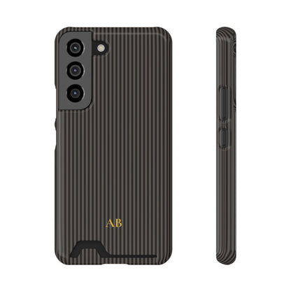 Personalized Charcoal Black Striped Phone Case