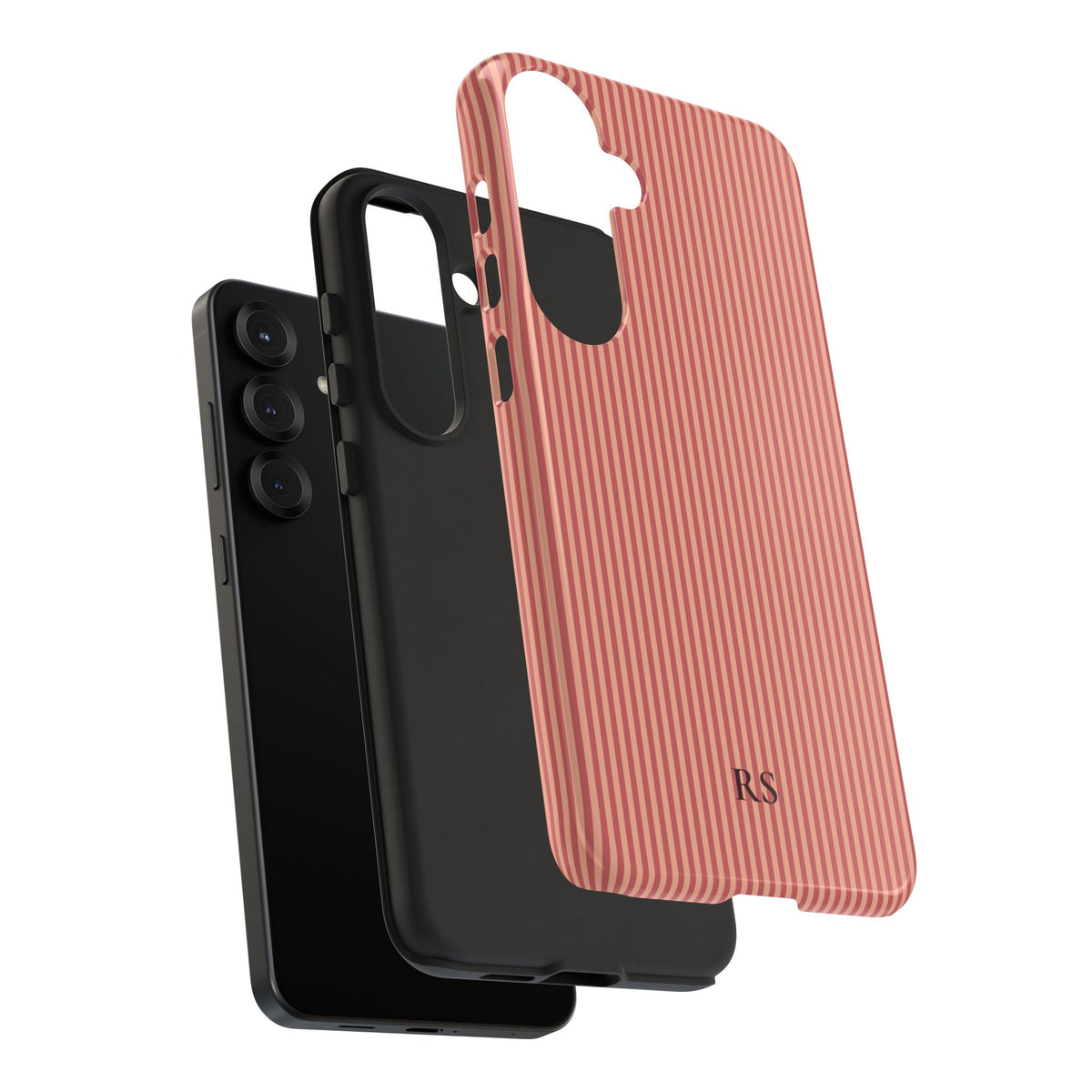 Personalized Coral Striped Tough Phone Case