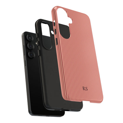 Personalized Coral Striped Tough Phone Case