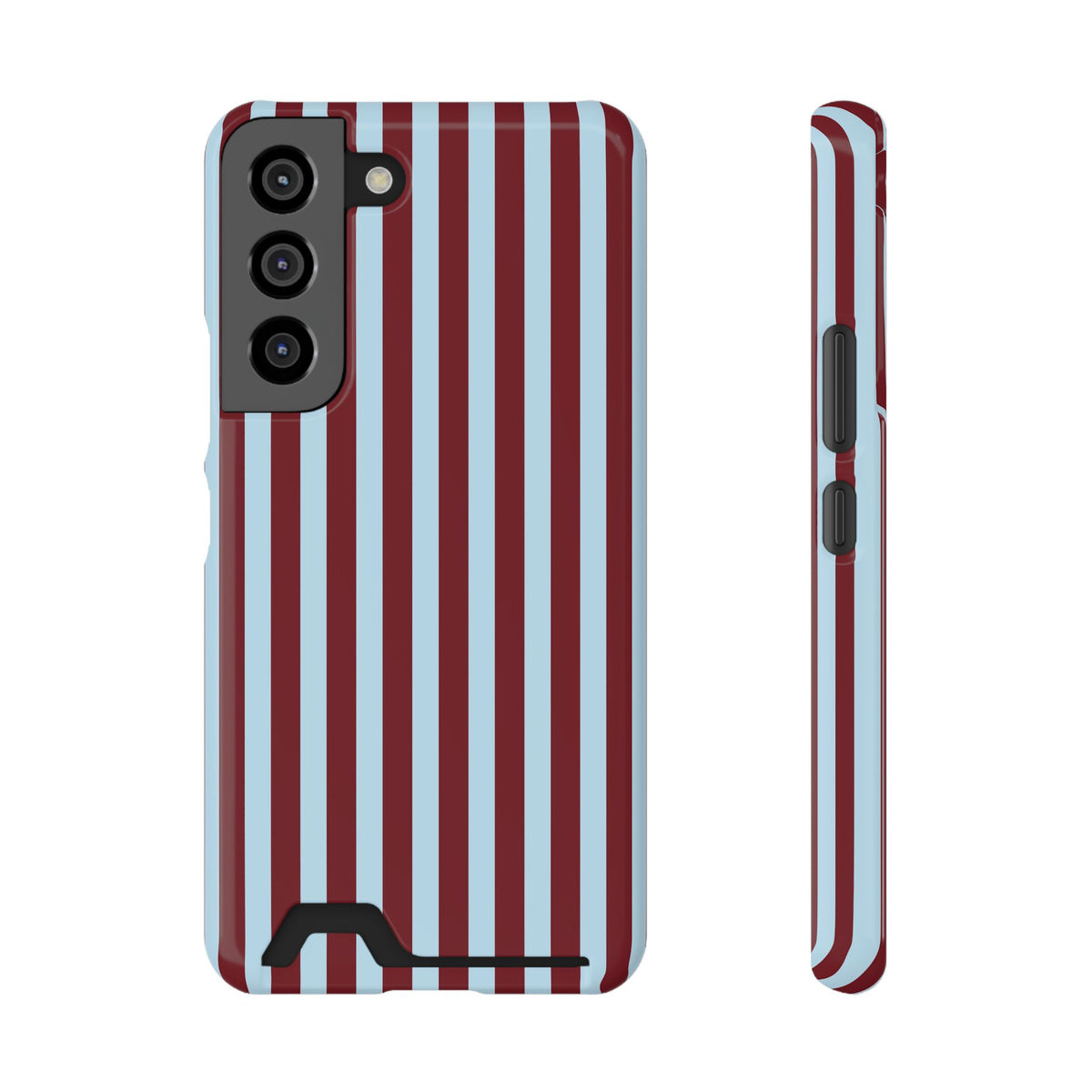 Burgundy Blue Striped Phone Case