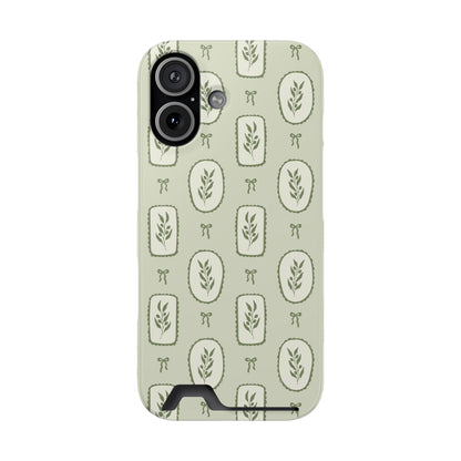 Sage Botanical Bow Phone Case