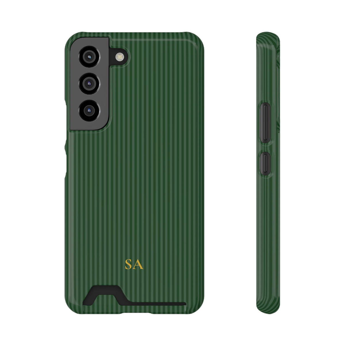 Personalized Forest Green Striped Phone Case