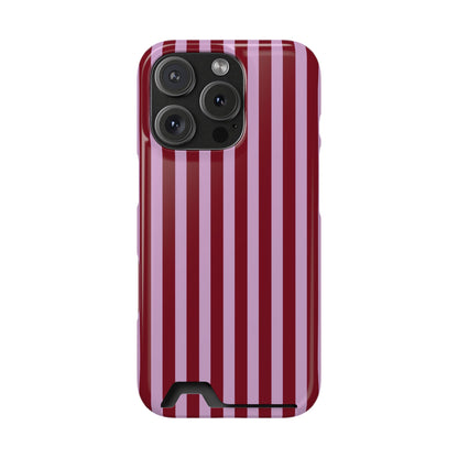 Burgundy Pink Striped Phone Case