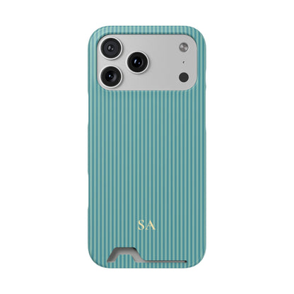 Personalized Ocean Teal Striped Phone Case