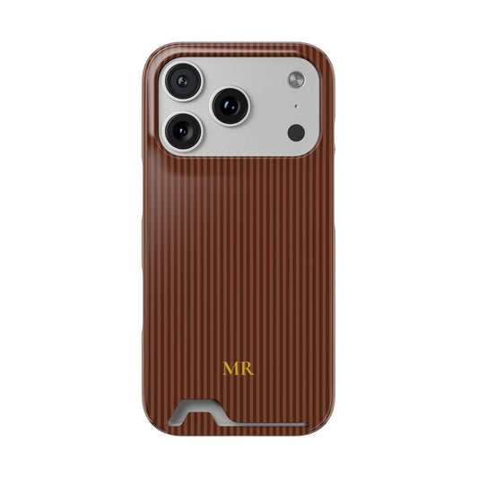Personalized Walnut Brown Striped Phone Case