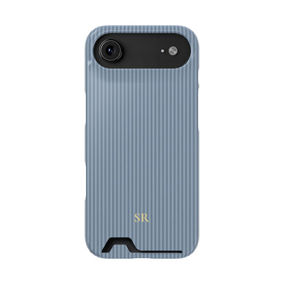 Personalized Dusty Blue Striped Phone Case