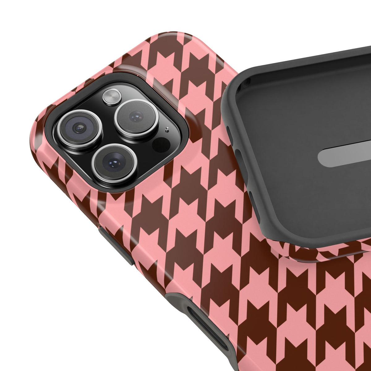 Pink Houndstooth MagSafe Phone Case