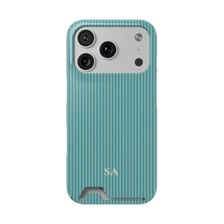Personalized Ocean Teal Striped Phone Case