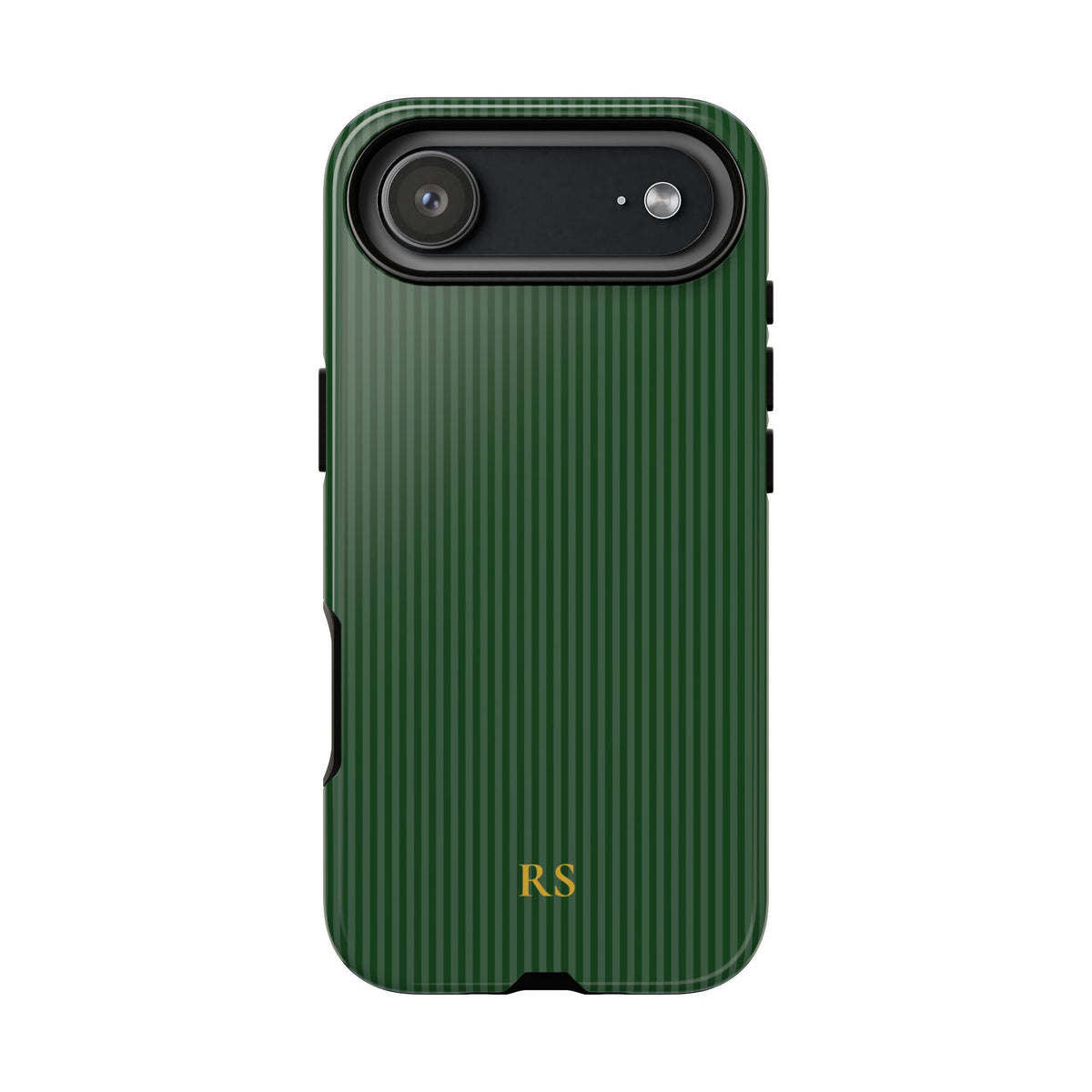 Personalized Forest Green Striped Tough Phone Case