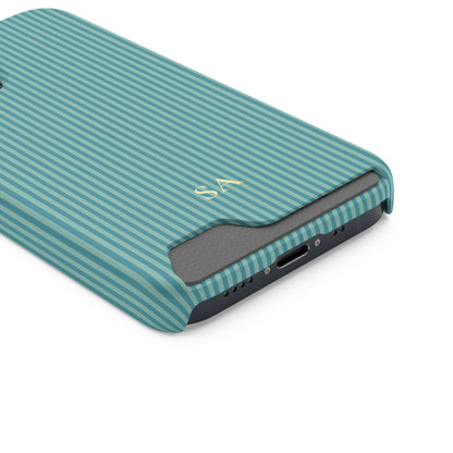Personalized Ocean Teal Striped Phone Case