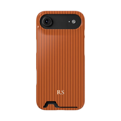 Personalized Burnt Orange Striped Phone Case