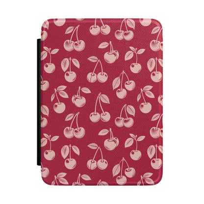 Red cherry Kindle case in deep red and pale pink