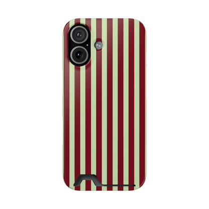 Burgundy Sage Striped Phone Case