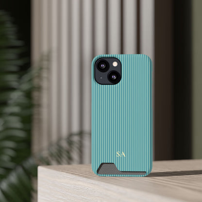 Personalized Ocean Teal Striped Phone Case