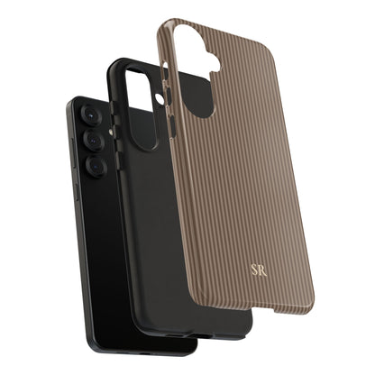 Personalized Hazelnut Striped Tough Phone Case