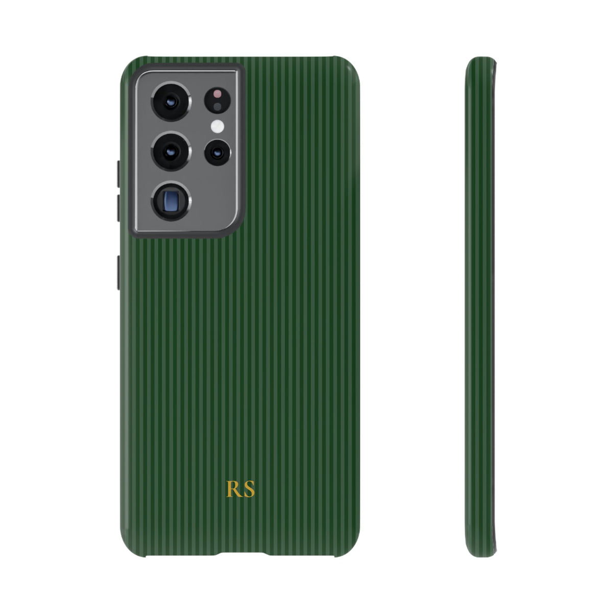 Personalized Forest Green Striped Tough Phone Case