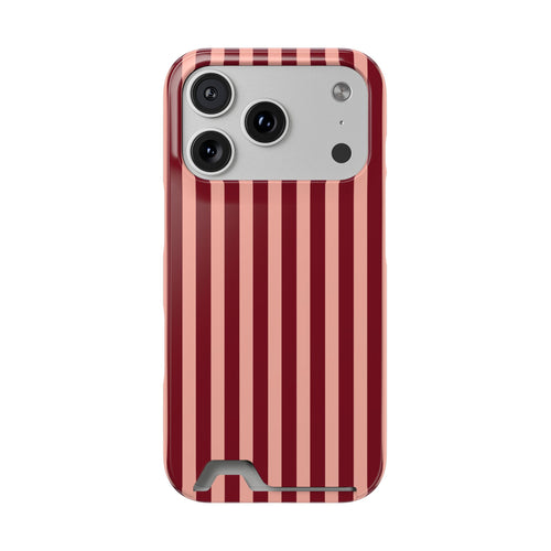 Burgundy Blush Striped Phone Case