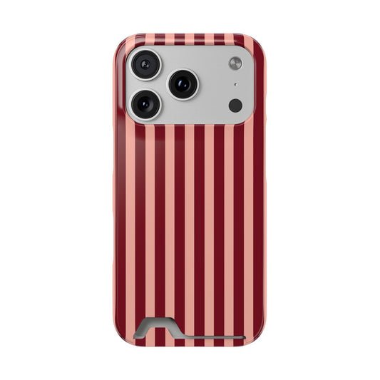 Burgundy Blush Striped Phone Case
