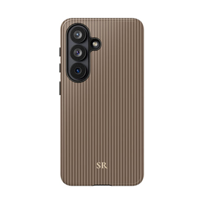 Personalized Hazelnut Striped Tough Phone Case