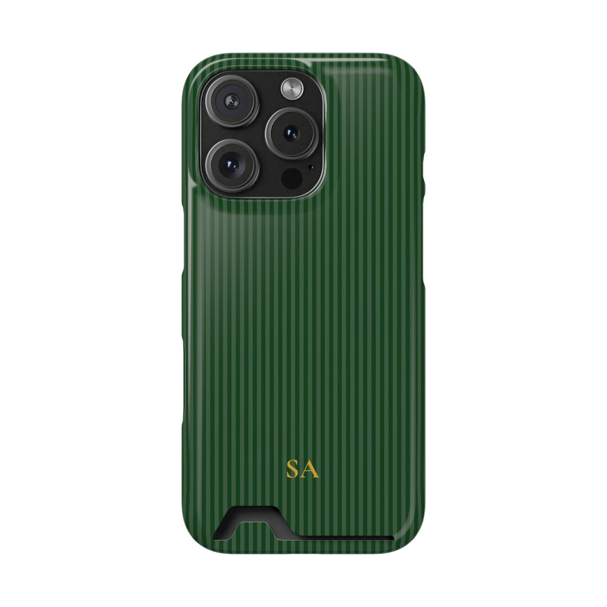 Personalized Forest Green Striped Phone Case