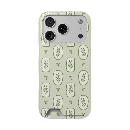 Sage Botanical Bow Phone Case