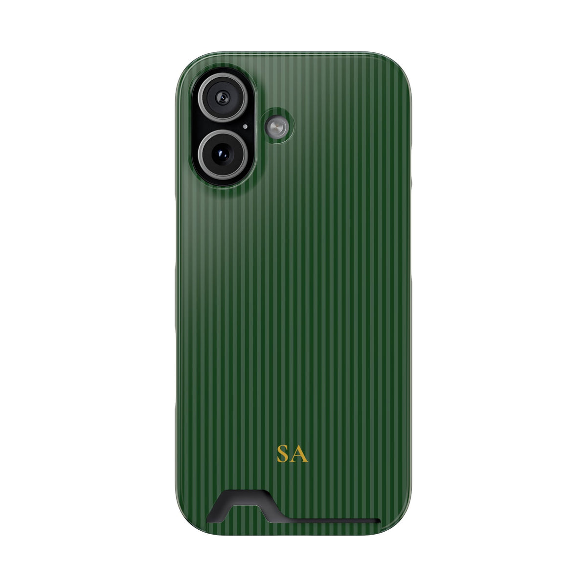 Personalized Forest Green Striped Phone Case