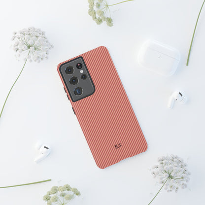 Personalized Coral Striped Tough Phone Case
