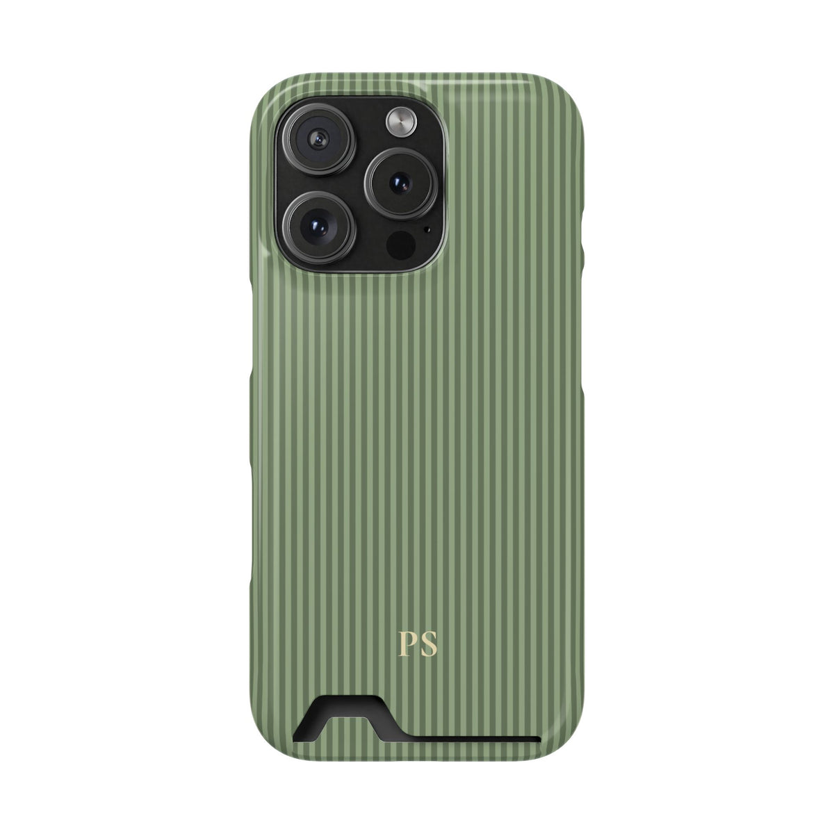 Personalized Sage Green Striped Phone Case